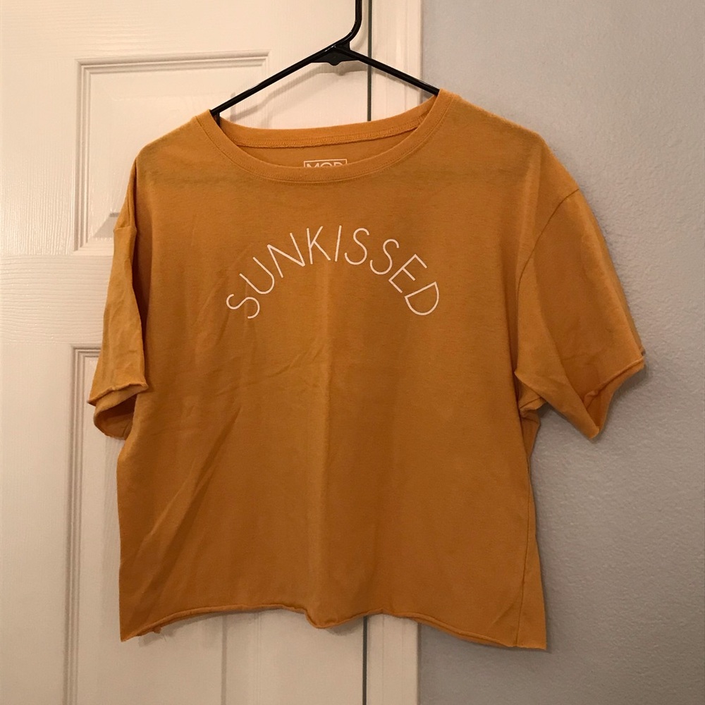 mustard colored crop top